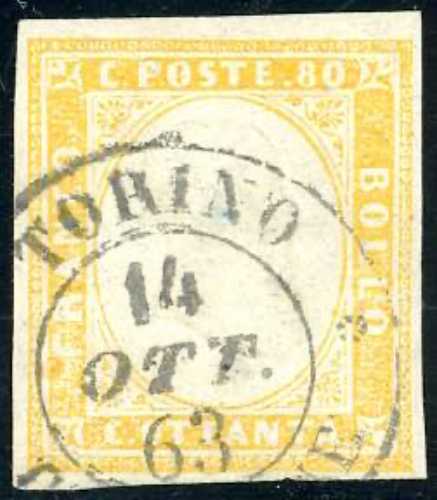 1861 - 80 cent. giallo (17Da), ... 
