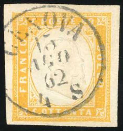 1862 - 80 cent. giallo (17Da), ... 