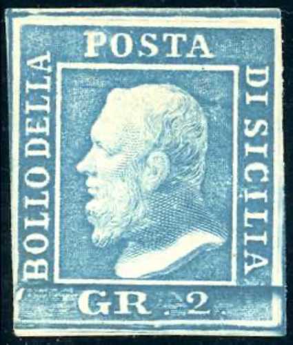 1859 - 2 grana azzurro chiaro, III ... 