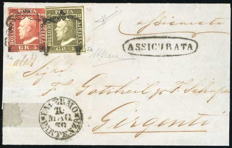 1859 - 5 grana rosso brunastro, I ... 