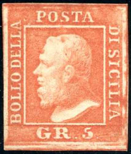 1859 - 5 grana vermiglio, I tavola ... 