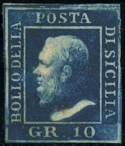 1859 - 10 grana indaco (12b), ... 