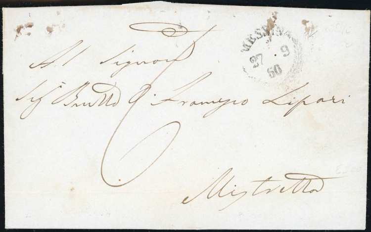 1860 - Lettera non affrancata da ... 