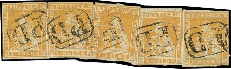 1851 - 1 soldo ocra su grigio (2), ... 