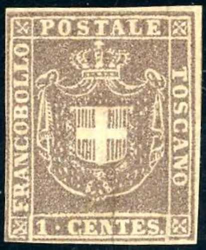 1860 - 1 cent. violetto bruno ... 