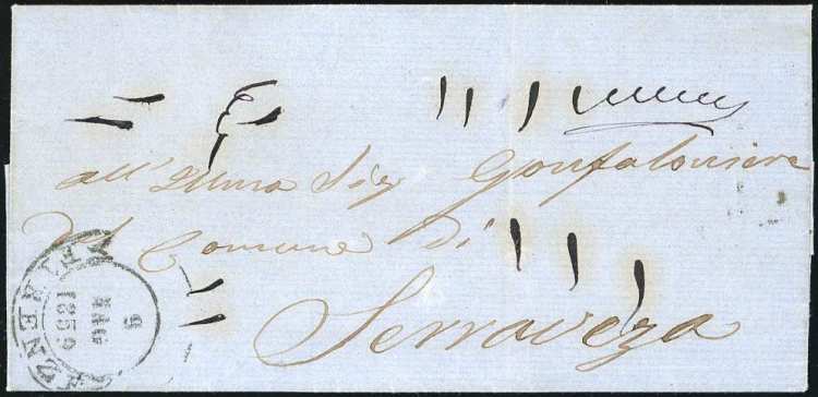 1859 - Lettera non affrancata da ... 