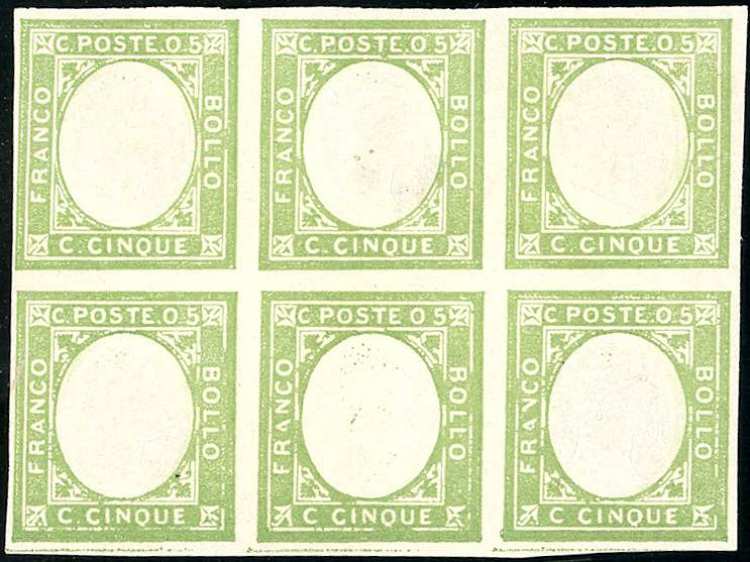 1861 - 5 cent. verde giallo, non ... 