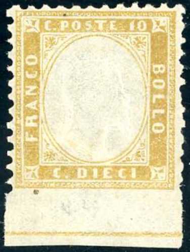 1862 - 10 cent. bistro giallastro, ... 