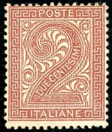 1863 - 2 cent. De La Rue, tiratura ... 