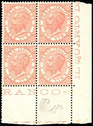 1865 - 2 lire De La Rue, tiratura ... 