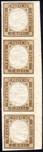 1861 - 10 cent. terra dombra, non ... 
