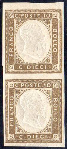 1861 - 10 cent. terra dombra, non ... 