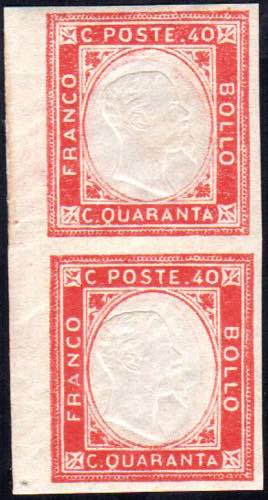 1861 - 40 cent. vermiglio, non ... 