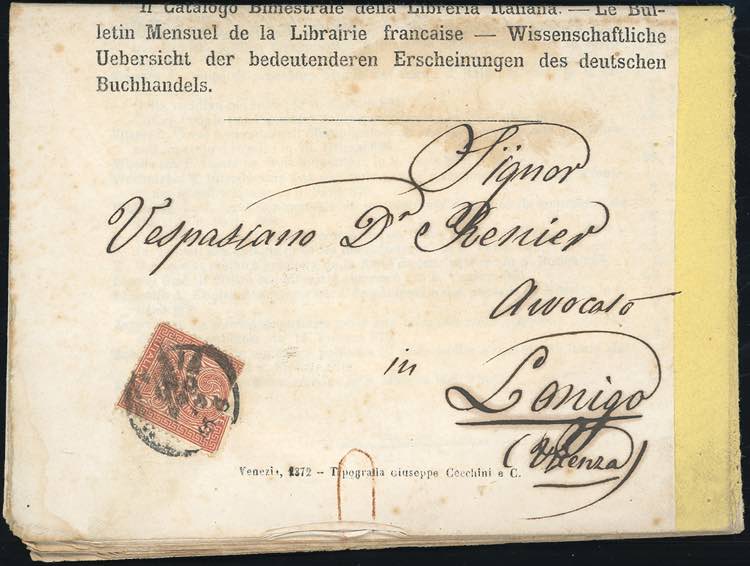 1872 - 2 cent. De La Rue, tiratura ... 