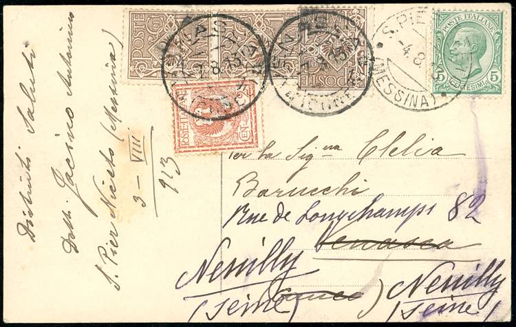 1913 - ITALY/FRANCE - Redirected ... 