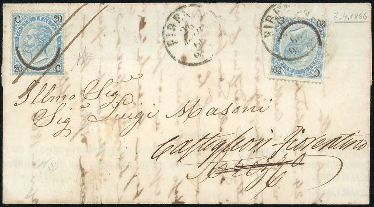 1866 - 20 cent. su 15 cent. Ferro ... 