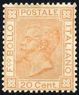 1877 - 20 cent. ocra arancio (28), ... 