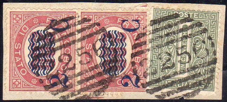 1878 - 2 cent. su 2 lire Servizio ... 