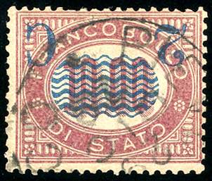 1878 - 2 cent. su 10 lire Servizio ... 