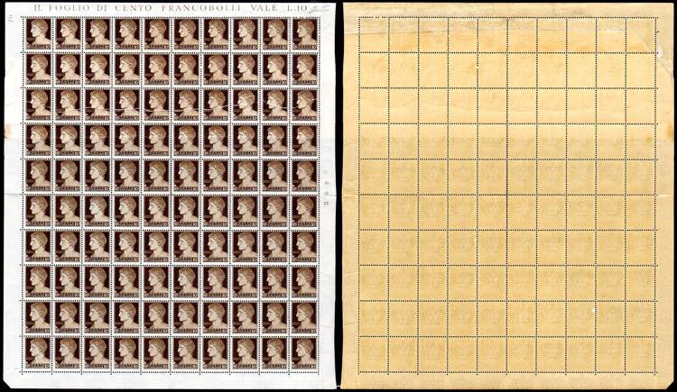 1929 - 10 cent. Imperiale, foglio ... 