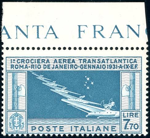 1930 - 7,70 lire Crociera Balbo ... 