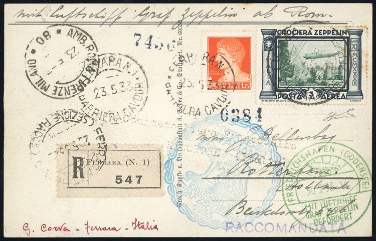 1933 - 3 lire Zeppelin, lievi ... 