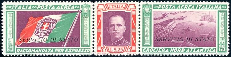 1933 - 5,25  44,75 lire trittico ... 