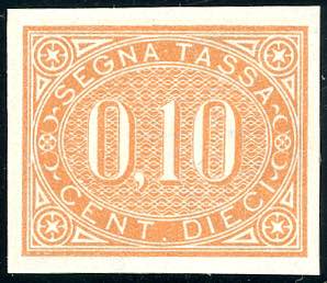 1869 - 10 cent. bruno arancio, ... 