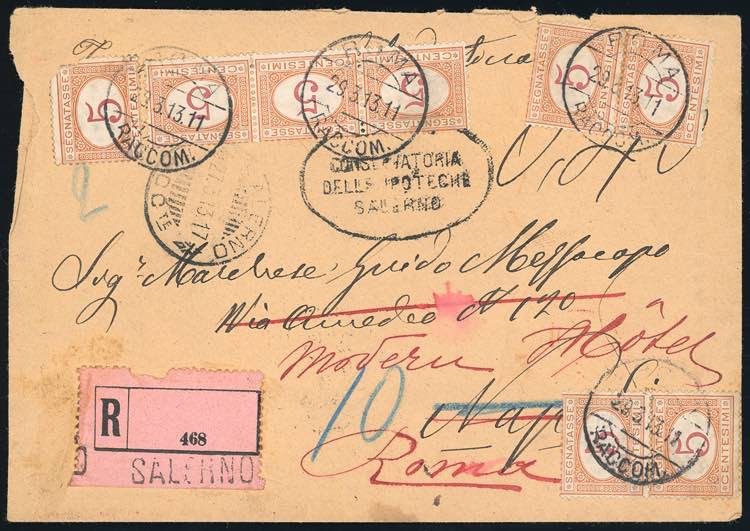 1913 - 5 cent. arancio e carminio ... 