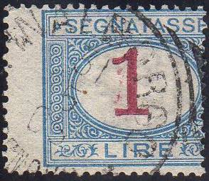 1890 - 1 lira azzurro e carminio, ... 