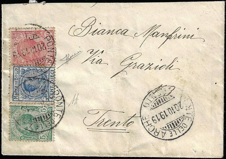 1919 - 10 cent. azzurro, Vittorio ... 