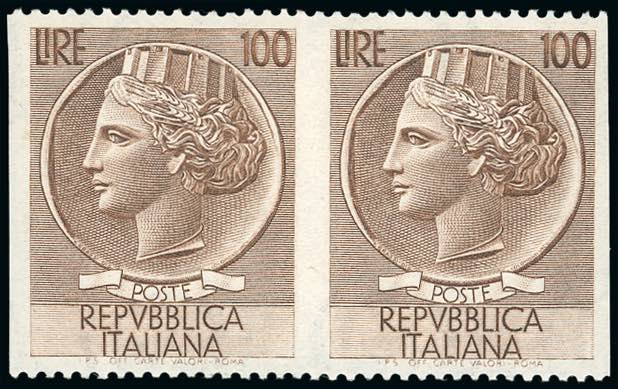1954 - 100 lire Turrita, filigrana ... 