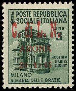 ARONA 1945 - 3 lire Monumenti ... 