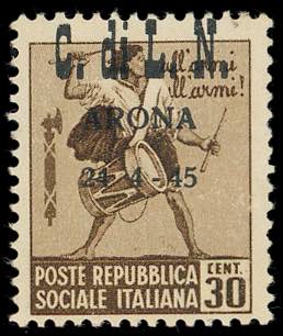 ARONA 1945 - 30 cent. Monumenti ... 