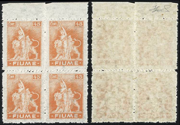 FIUME 1919 - 45 cent. Allegorie e ... 