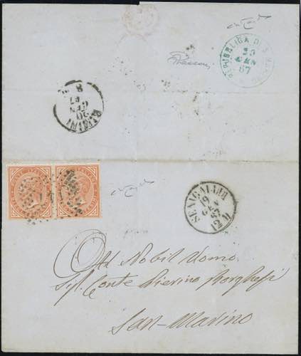 INCOMING MAIL 1867 - 10 cent. De ... 