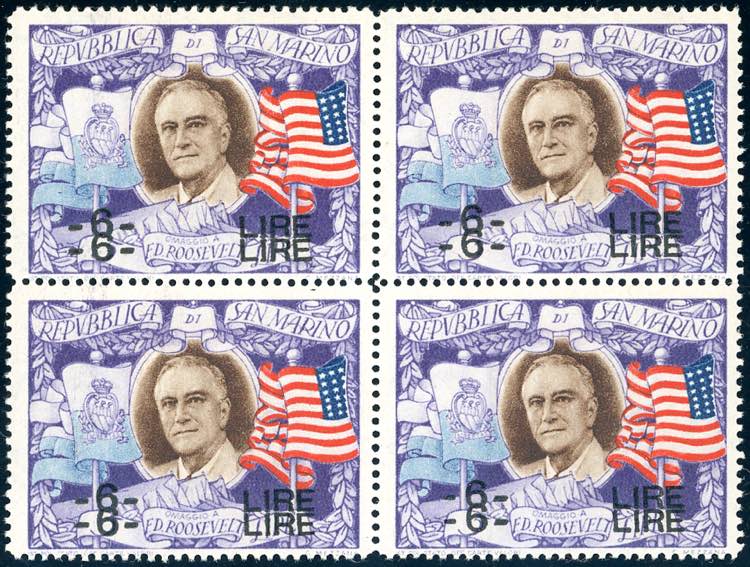 1947 - 6 lire su 5 lire Roosvelt, ... 