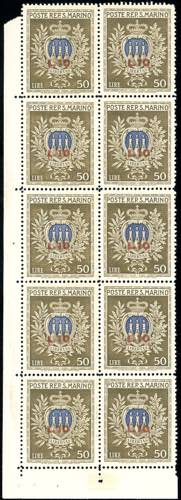 1946 - 10 lire su 50 lire Pro ... 