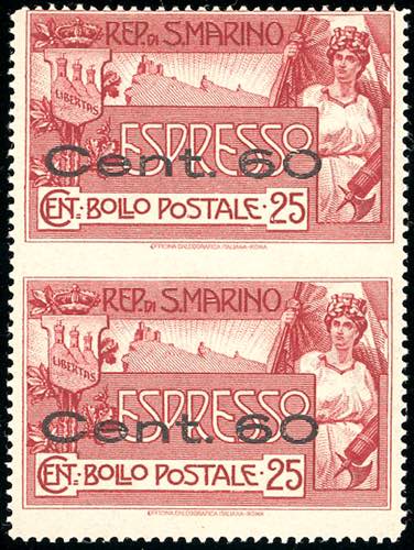 1923 - 60 cent. su 25 cent. coppia ... 