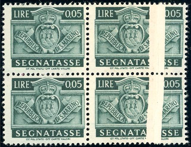 1945 - 5 cent. Stemma, blocco di ... 