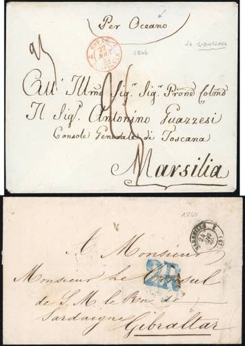 GIBILTERRA 1846/1860 - Due lettere ... 