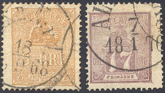 SVEZIA 1862/66 - 3 o. bistro e 17 ... 