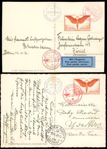 SVIZZERA POSTA AEREA 1930 ZEPPELIN ... 