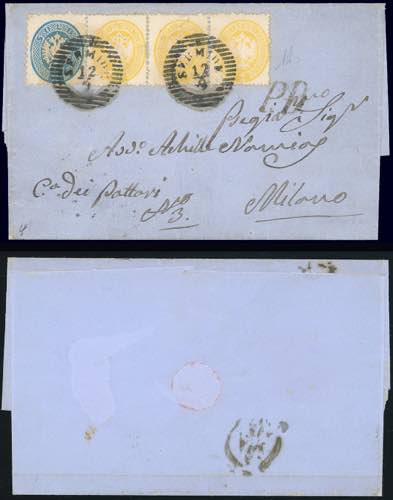 1865 - 2 soldi giallo, dent. 14, ... 