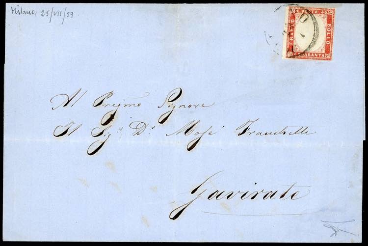 1859 - 40 cent. rosso carminato ... 