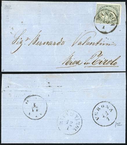 1867 - 5 cent. De La Rue, tiratura ... 