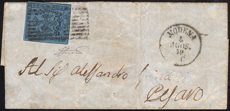 1859 - 40 cent. azzurro scuro ... 