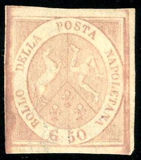 1858 - 50 grana rosa brunastro ... 