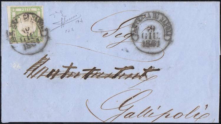 1861 - 1/2 tornese verde oliva ... 