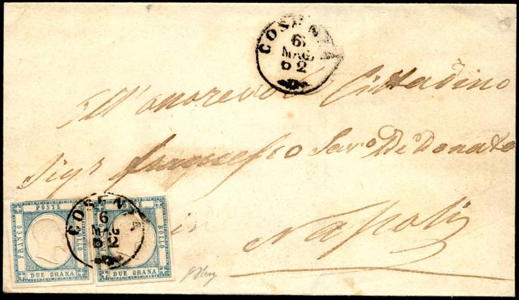 1862 - 2 grana azzurro chiaro ... 